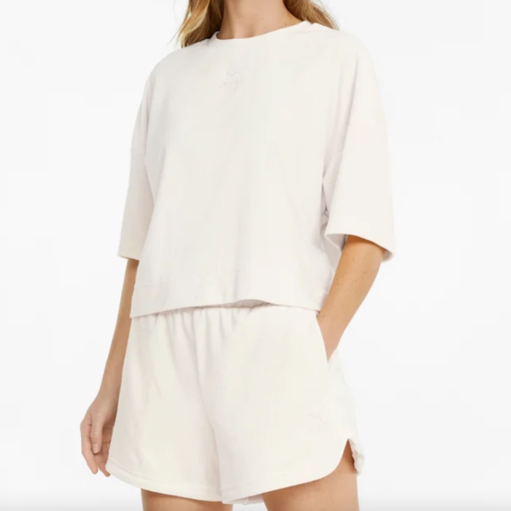 Puma Towelling Women's Tee and Shorts Set